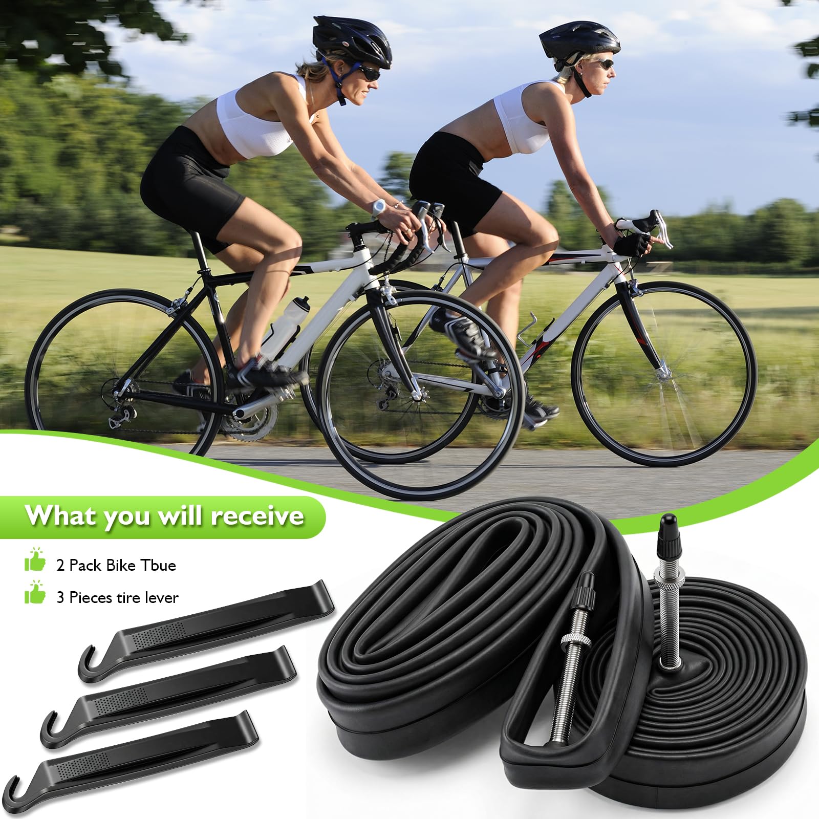 Amazon | BEAUGIREW 700C 自転車チューブ 700 x 25C/32C FV 60mm